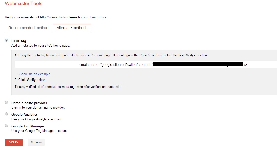 Verification-of-Website-on-webmaster-tools