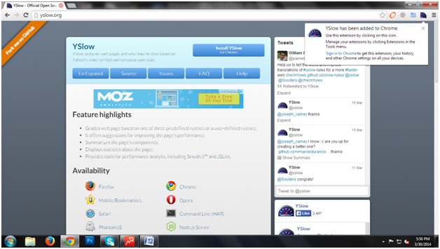 yslow-has-been-added-to-chrome